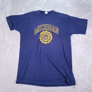 VTG University Of Michigan Seal Shirt Single Stitch Sz XL FOTL 90s Faded See Pix